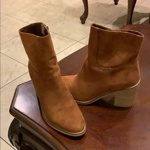 brown suede booties